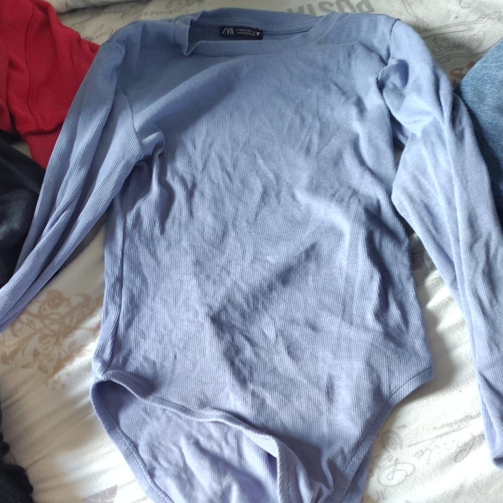 Zara Woman Soft Blue Crewneck Sweater